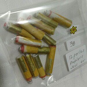 One-of-a-kind handmade/hand rolled paper beads/jewelry making/craft supplies/DIY